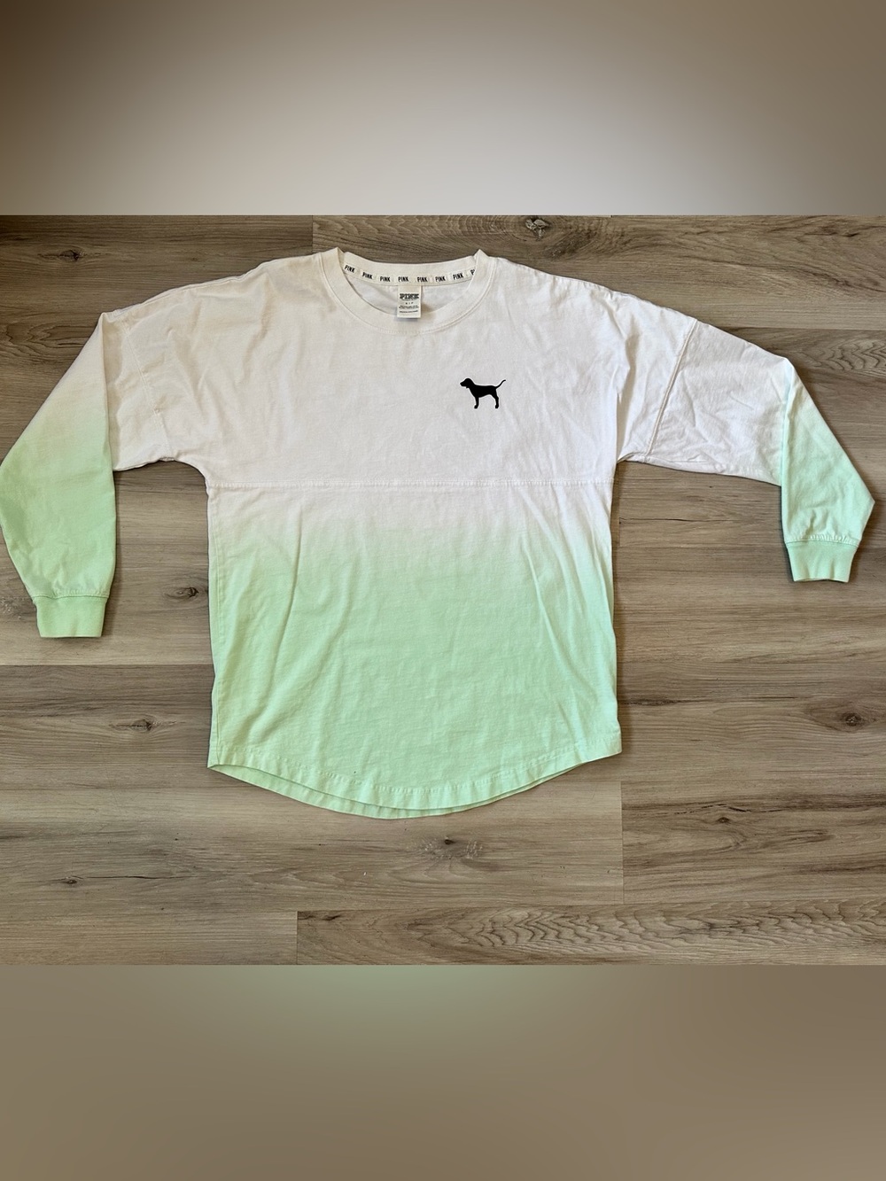 Women’s Pink Victoria Secret Oversized Mint/White Ombre Long Sleeve Shirt Rare F